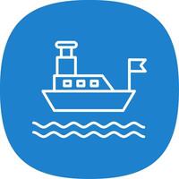 Ferry Line Curve Icon Design vector