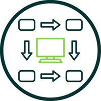 Workflow Line Circle Icon Design vector