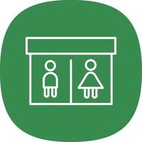 público baño línea curva icono diseño vector