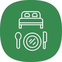 Bed And Breakfast Line Curve Icon Design vector