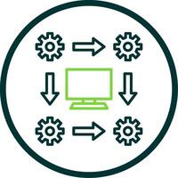 Workflow Line Circle Icon Design vector