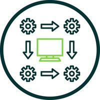 Workflow Line Circle Icon Design vector