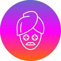 Face Mask Line Gradient Circle Icon vector