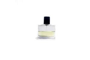 glass perfume bottle. isolated image photo