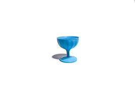 isolated image of blue ice cream cup. taking pictures from the side photo