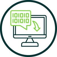 Binary Code Line Circle Icon Design vector