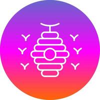 Bee Hive Line Gradient Circle Icon vector