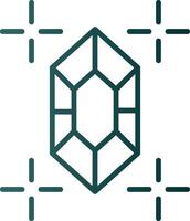 Gem Line Gradient Icon vector