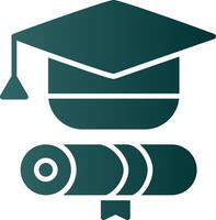 Graduation Glyph Gradient Icon vector