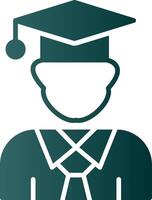 Graduation Glyph Gradient Icon vector