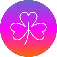 Clover Line Gradient Circle Icon vector