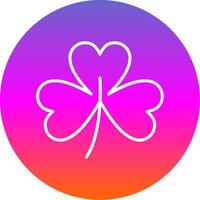 Clover Line Gradient Circle Icon vector