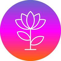 Lotus Flower Line Gradient Circle Icon vector