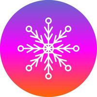 copo de nieve línea degradado circulo icono vector