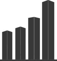 Silhouette Infographic bar graph growth 2D object black color only vector