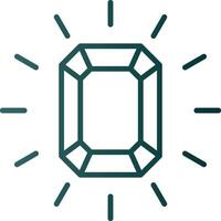 Gem Line Gradient Icon vector