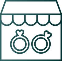 Rings Shop Line Gradient Icon vector