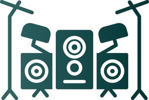 Drum Set Glyph Gradient Icon vector