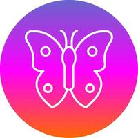 Butterfly Line Gradient Circle Icon vector