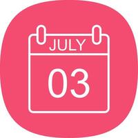 July Line Curve Icon Design vector