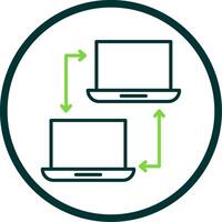 Computer Networking Line Circle Icon Design vector