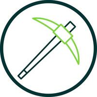 Pick Axe Line Circle Icon Design vector