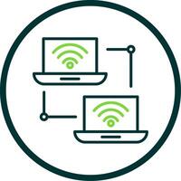 Local Area Network Line Circle Icon Design vector