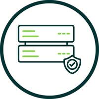 Database Security Line Circle Icon Design vector