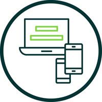 Responsive Website Line Circle Icon Design vector