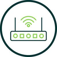 Wifi enrutador línea circulo icono diseño vector