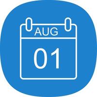 August Line Curve Icon Design vector