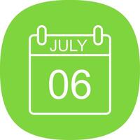 July Line Curve Icon Design vector