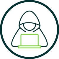 Hacker Line Circle Icon Design vector