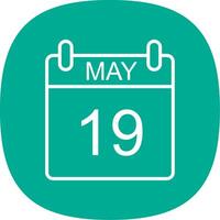 May Line Curve Icon Design vector