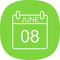 June Line Curve Icon Design vector