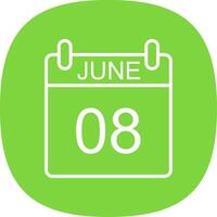 June Line Curve Icon Design vector