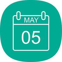 May Line Curve Icon Design vector