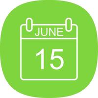 June Line Curve Icon Design vector