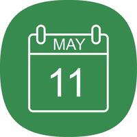 May Line Curve Icon Design vector