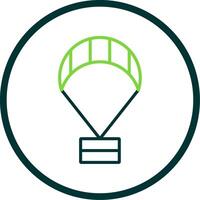 Paragliding Line Circle Icon Design vector