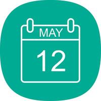 May Line Curve Icon Design vector