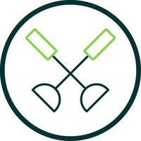 Paddle Line Circle Icon Design vector