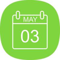 May Line Curve Icon Design vector