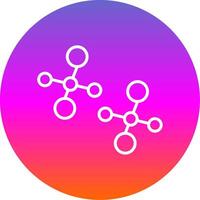 Molecules Line Gradient Circle Icon vector