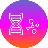 Dna Line Gradient Circle Icon vector