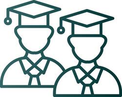 Students Line Gradient Icon vector
