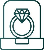 icono de gradiente de línea de anillo de diamante vector