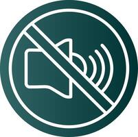 No Sound Glyph Gradient Icon vector