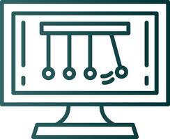 Newtons Cradle Line Gradient Icon vector