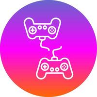 Player Versus Player Line Gradient Circle Icon vector